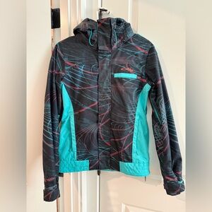 Oakley Women's Black and Teal Ski Jacket